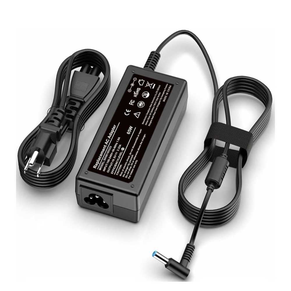 PIOEVTKA 65W 45W HP Laptop Charger Blue Tip Smart Power Adapter Minimalist Tech
